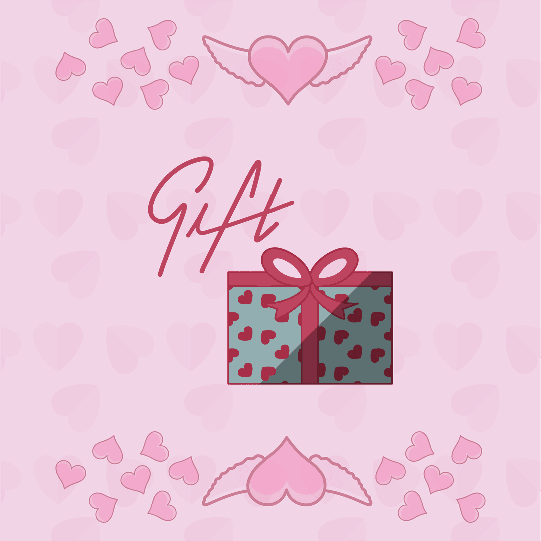 Gift Card with Heart Motif on Transparent Background for Valentines
