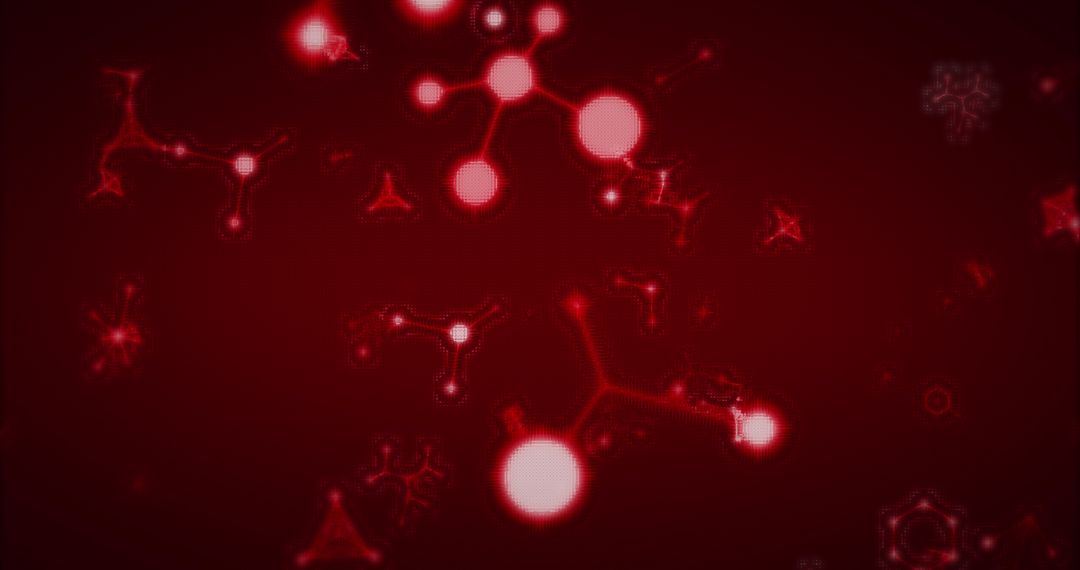 Glowing Red Molecules Science Concept Background