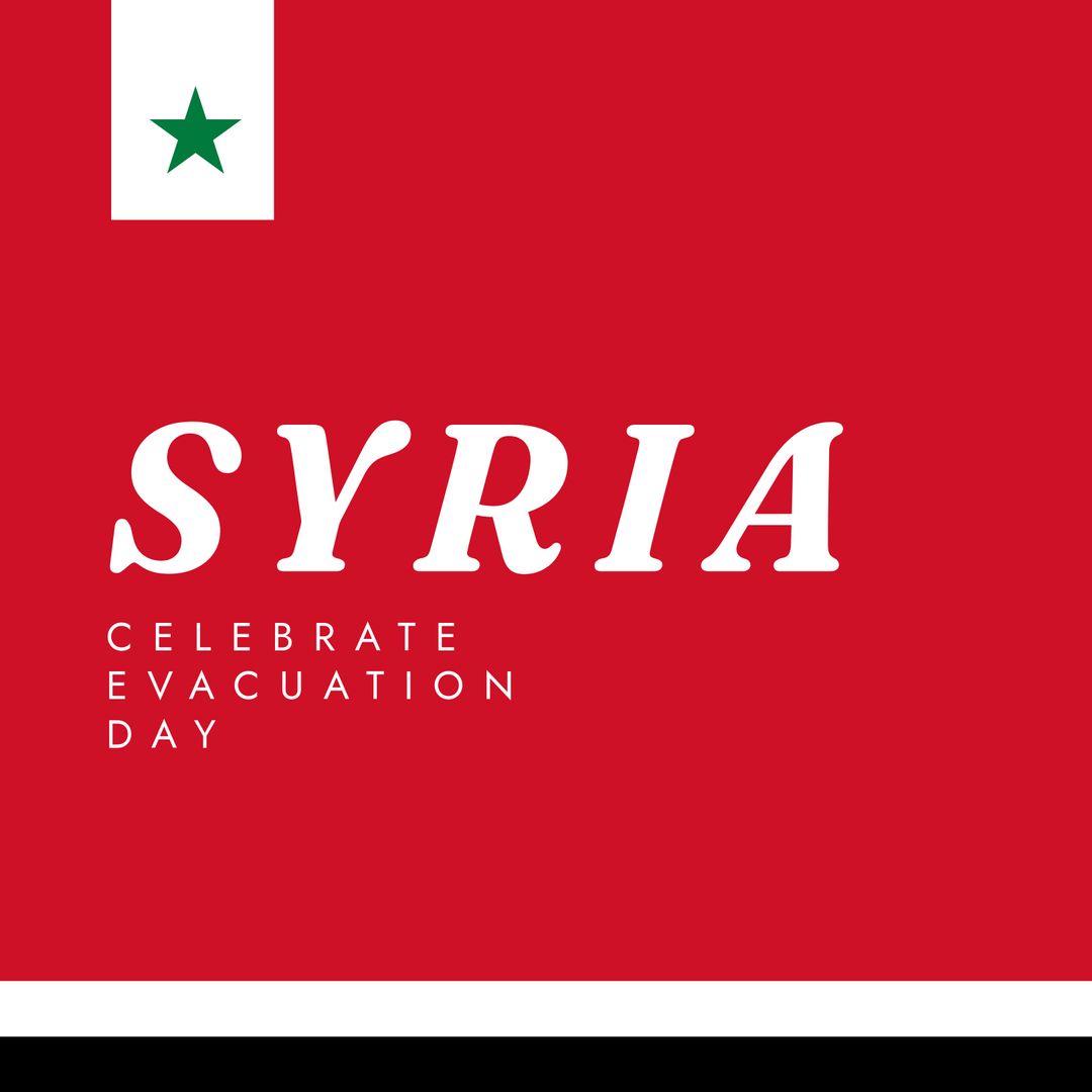 Syria Evacuation Day Celebration Red Background Design