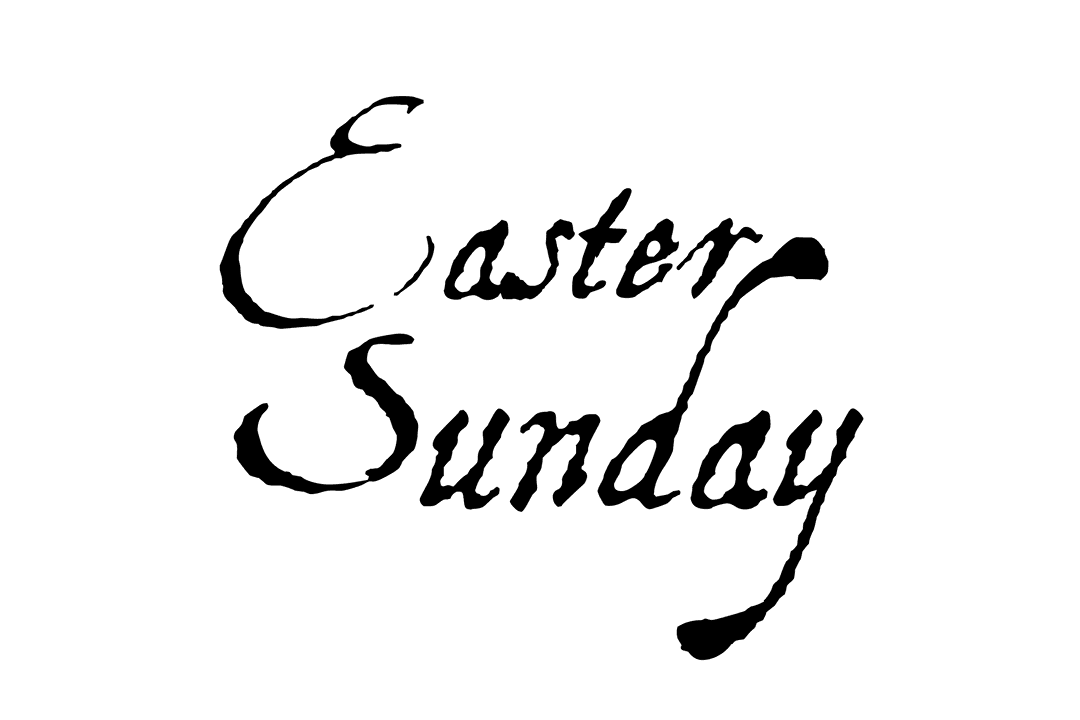 Easter Sunday Festive Text on Transparent Background