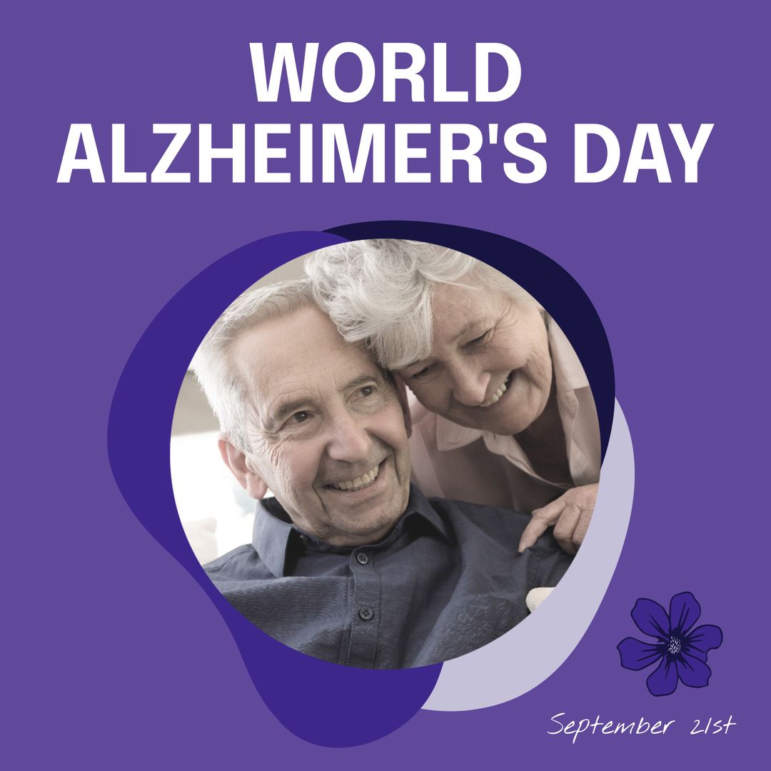 Senior Couple Smiling for World Alzheimer's Day Celebration
