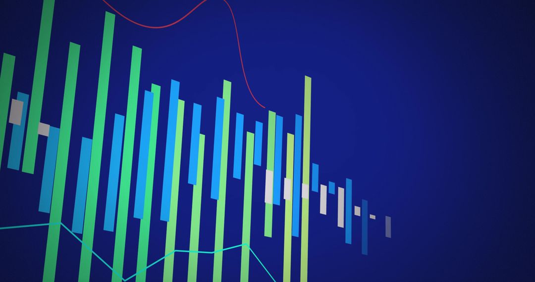 Abstract Financial Data Analysis on Blue Background