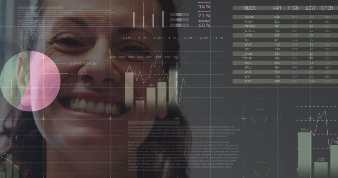 Caucasian Female Doctor with Futuristic Data Interface Overlay