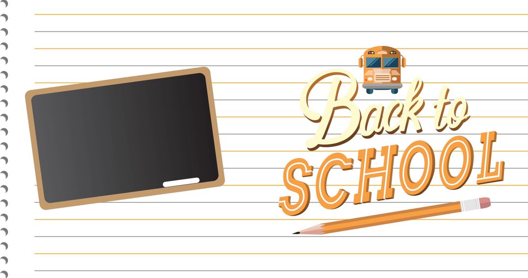 Back to School Concept with Blackboard and School Bus Art