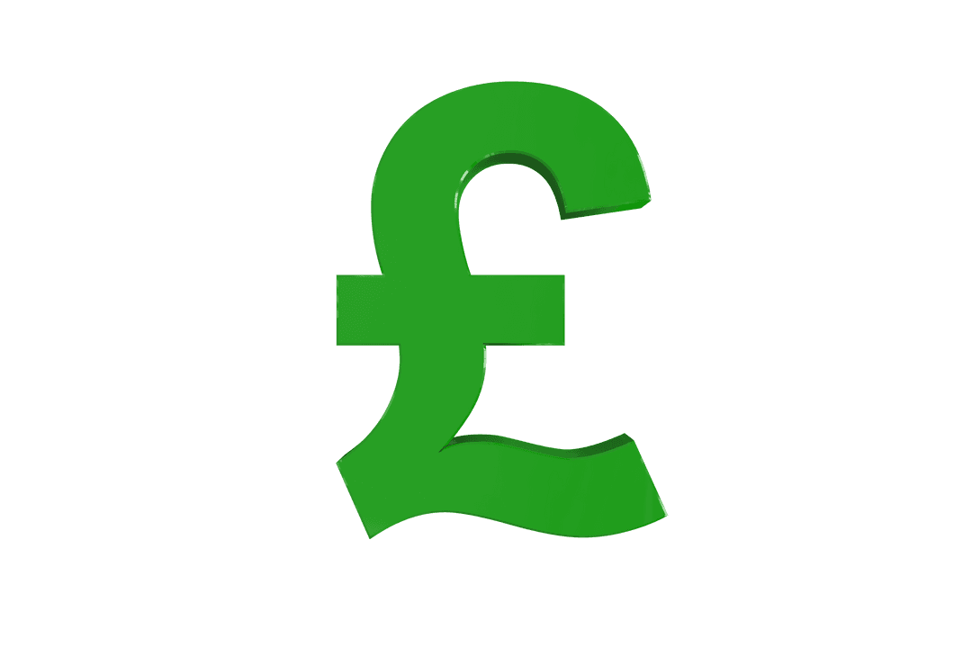 Transparent Green British Pound Symbol