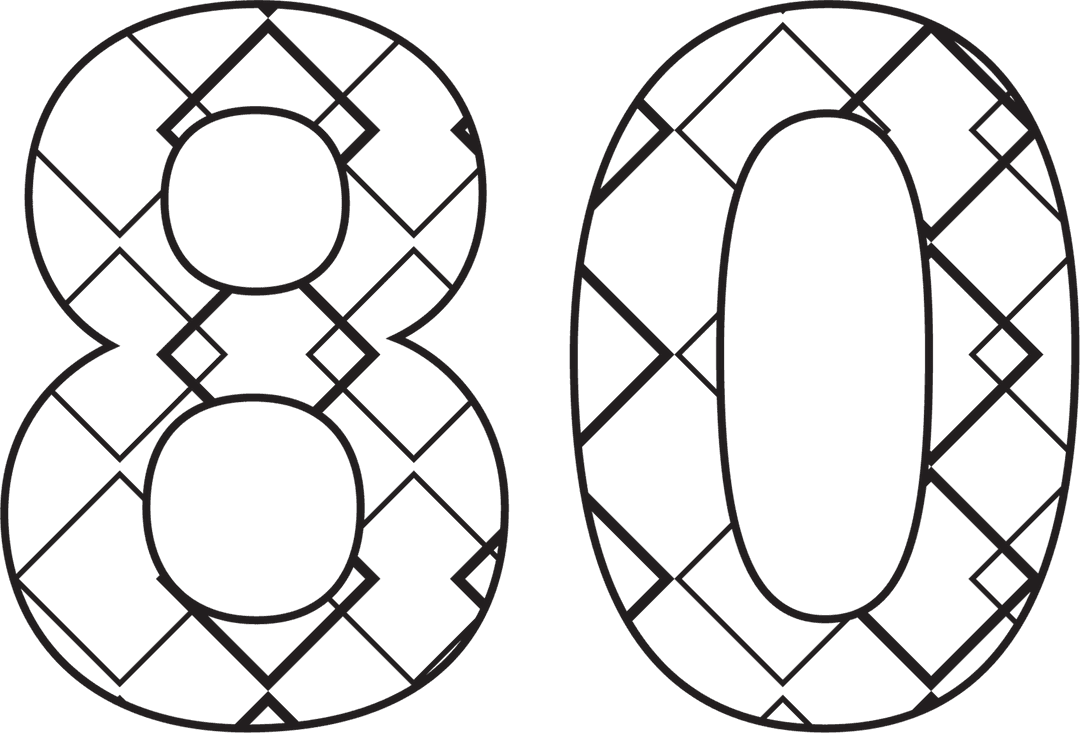 Black Patterned 80 ©Graphic on Transparent Background