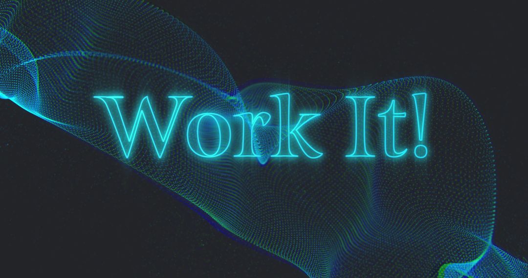 Vibrant Neon Waves with Work It Textual Art