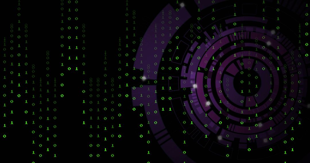 Digital Interface with Pulsating Binary Code Matrix - Free Images, Stock Photos and Pictures on Pikwizard.com