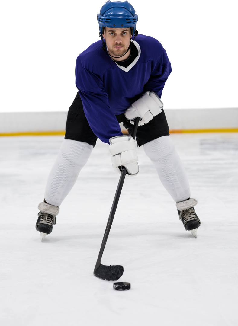 Transparent Ice Hockey Player Puck Control Focus Stance Rink - Download Free Stock Images Pikwizard.com