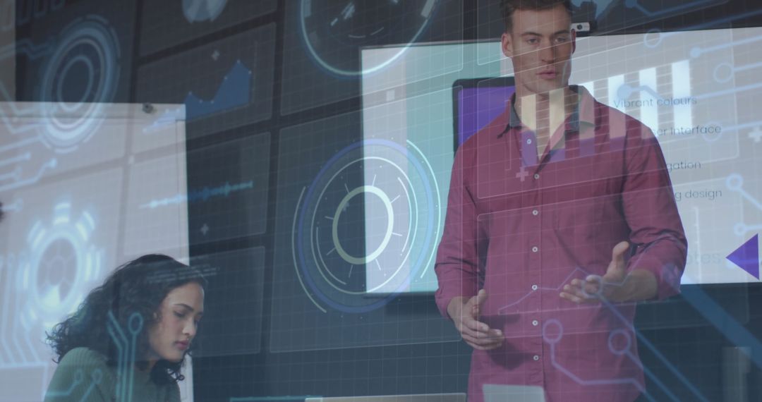 Businessman Presenting Digital Technology Guide Ideas