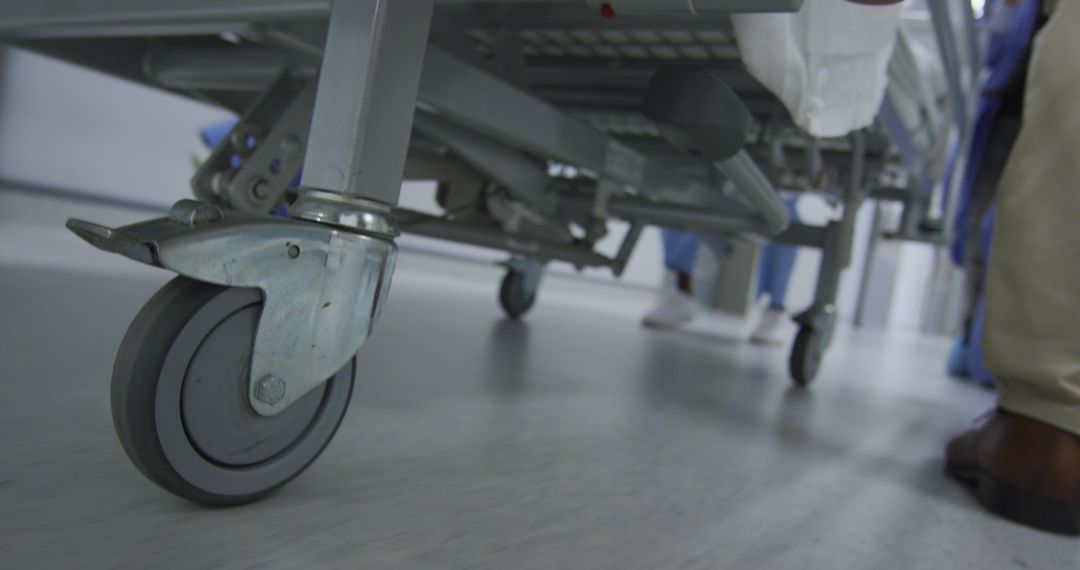 Close-up of Hospital Bed Wheel in Medical Facility - Free Images, Stock Photos and Pictures on Pikwizard.com