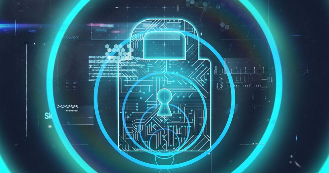 Digital Security Lock on Tech Background