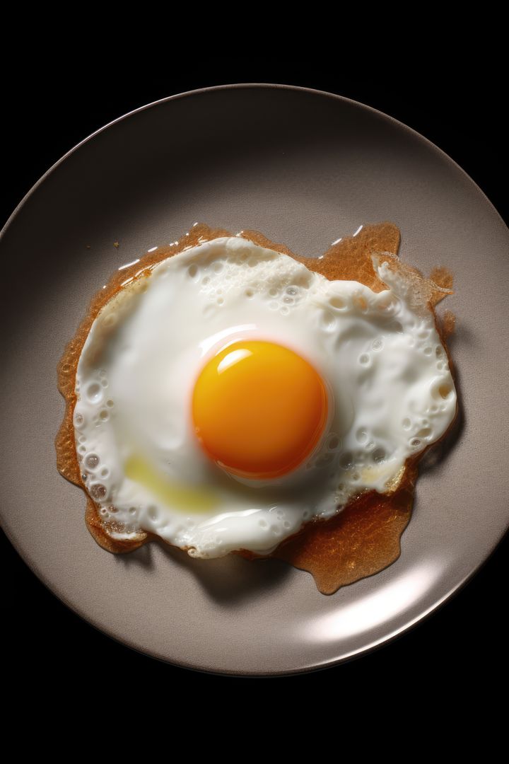 A perfectly fried egg sits on a plate, ready to be served - Free Images, Stock Photos and Pictures on Pikwizard.com