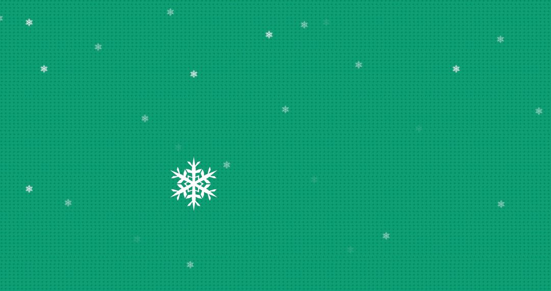 Minimalist Snowflake on Green Background for Festive Season