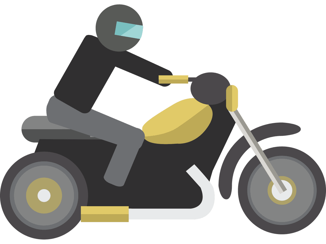Transparent Motorcyclist Icon Riding Modern Motorcycle