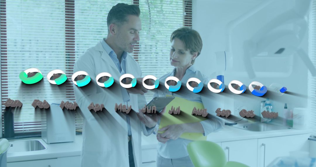 Doctor and Nurse Analyzing Digital Health Data Metrics