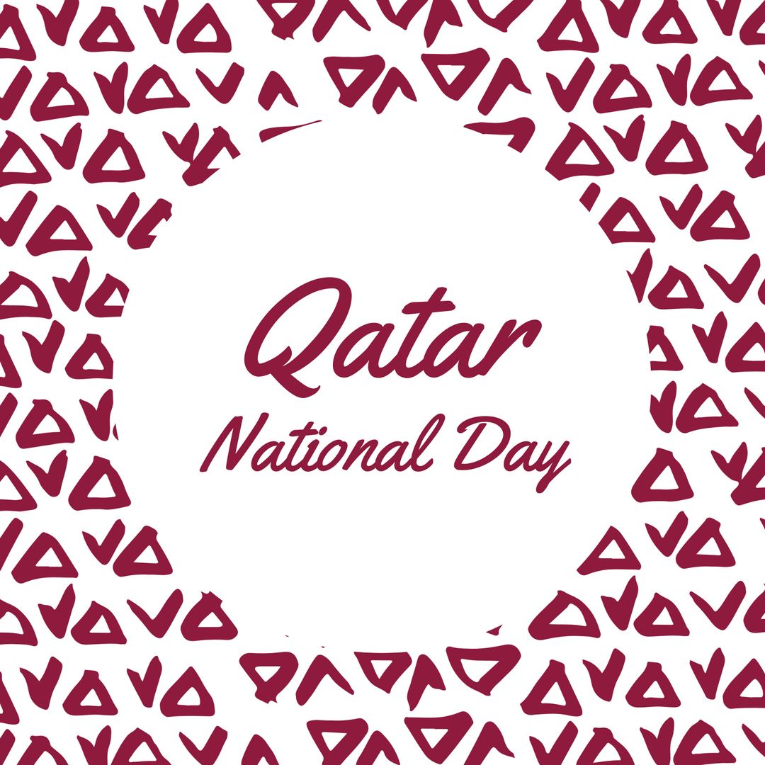Qatar National Day Celebration Design with Maroon Doodles