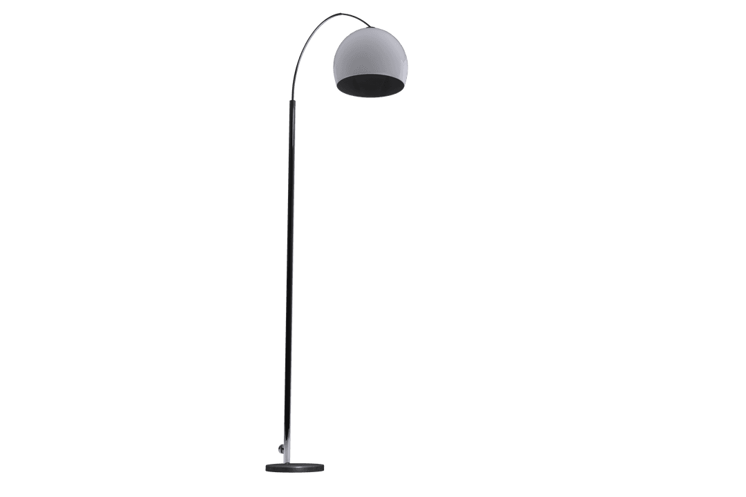 Contemporary White Floor Lamp on Transparent Background