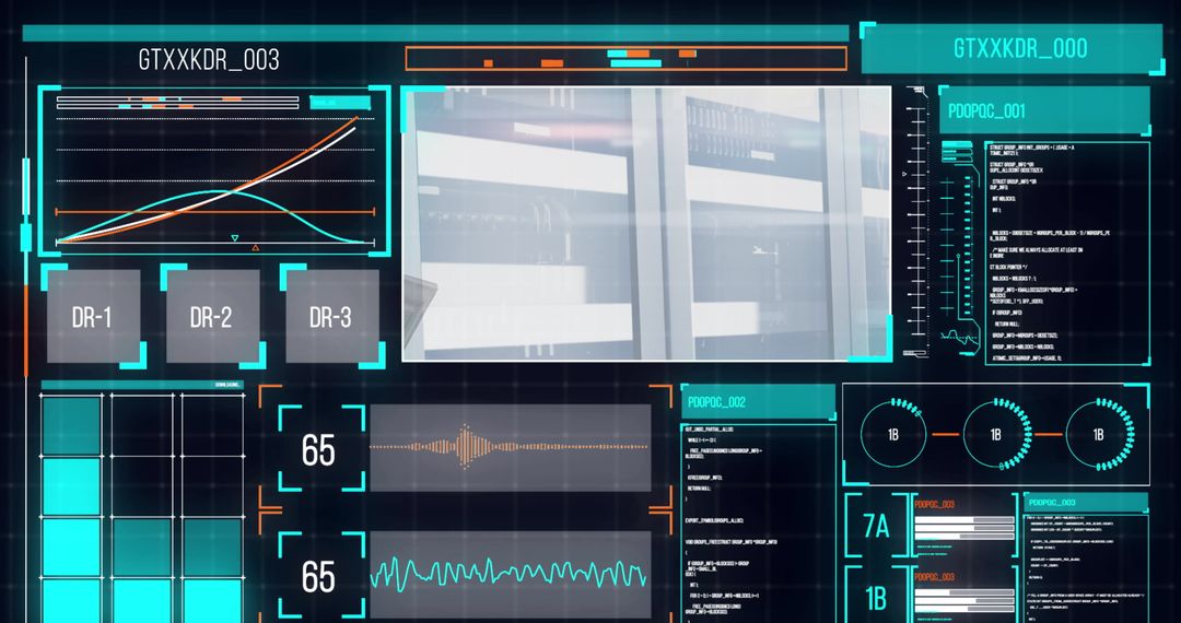 Futuristic Data Analysis Interface with Server Connections