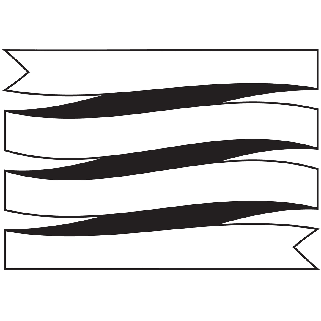 Vertical Stacked Ribbon Bands on Transparent Background