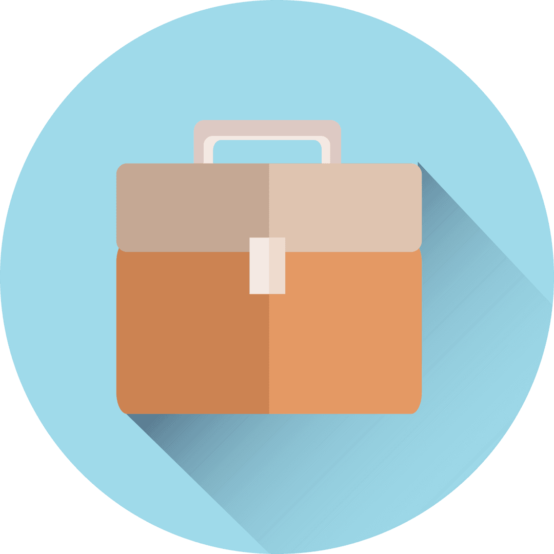 Blue Circle Briefcase on Transparent Background for Business Design