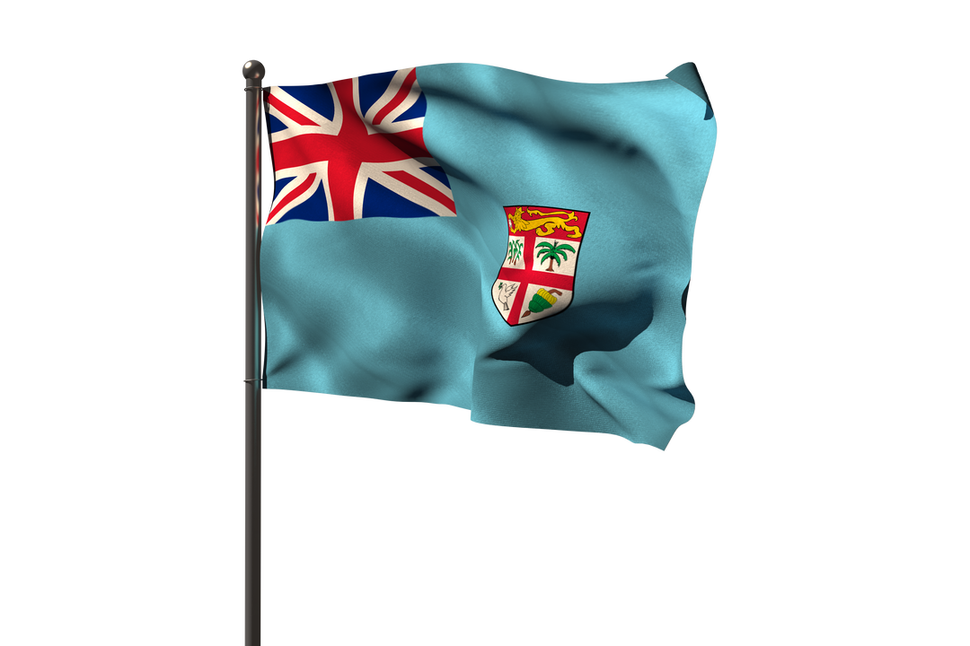 Transparent Fiji Flag on Metal Pole Waving in the Wind - Download Free Stock Images Pikwizard.com