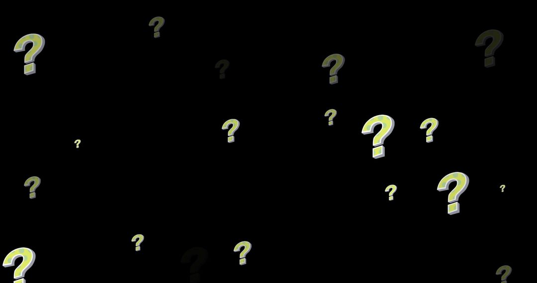 Abstract Pattern with Question Marks on Black Background