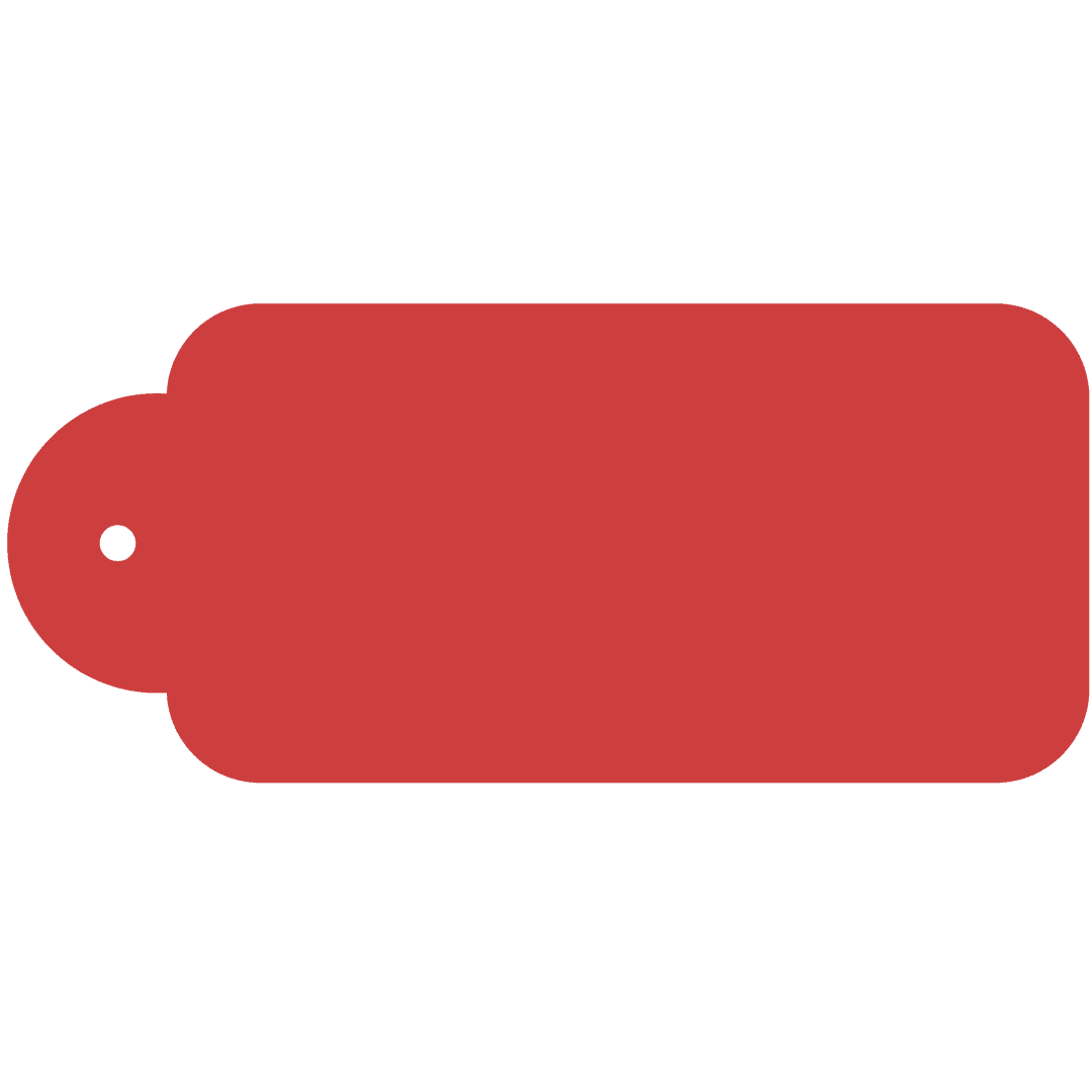 Red Label with Blank Copy Space on Transparent Background