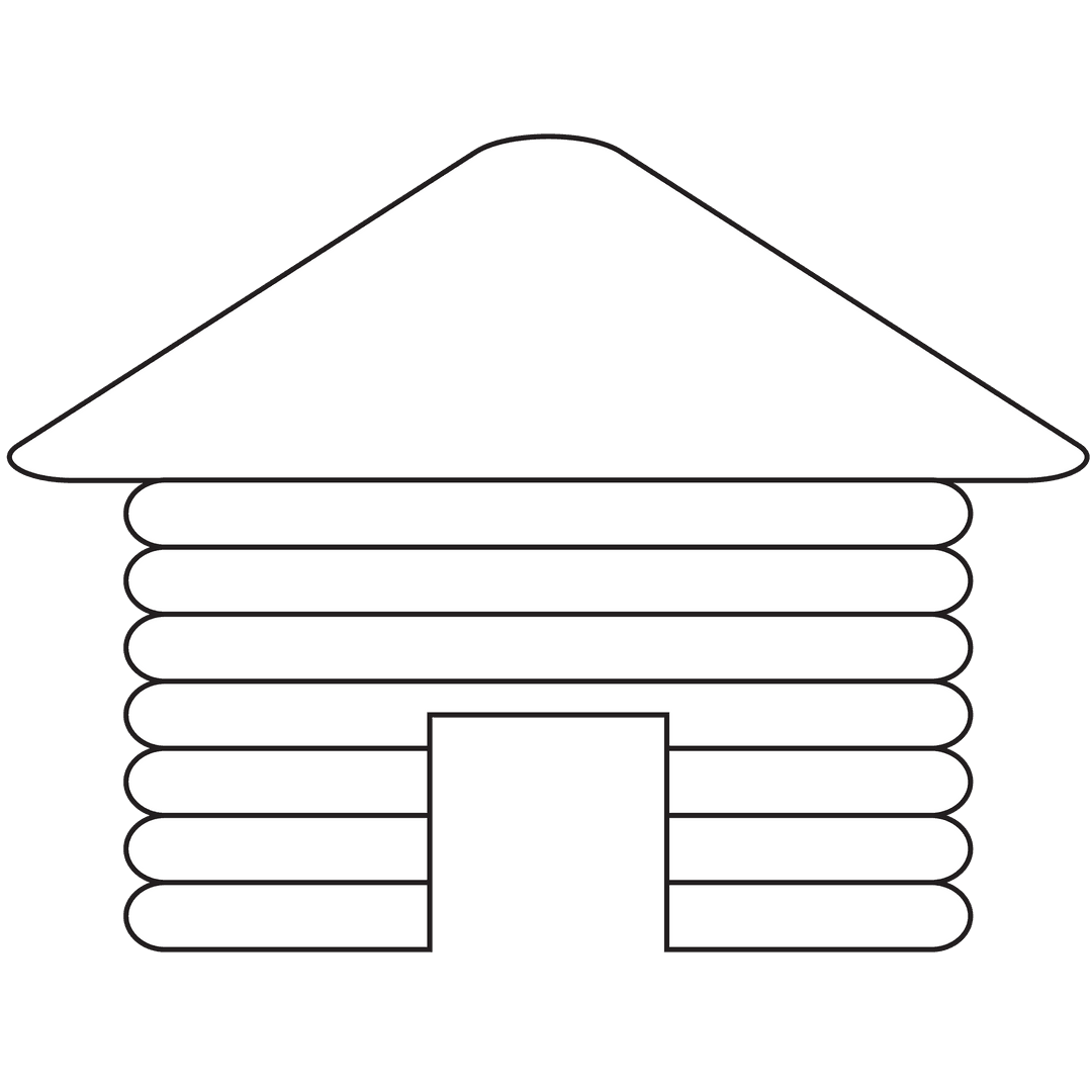 Transparent Vector Illustration of White Log Cabin Shape