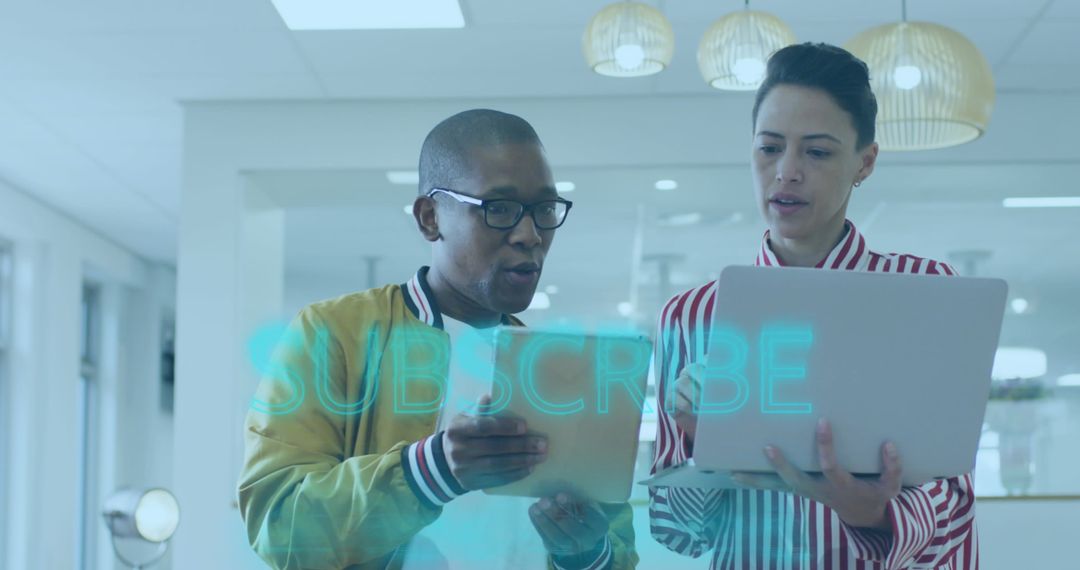 Diverse Business Team Engaging with Digital Content