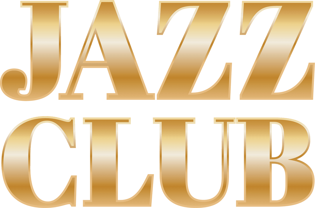 Gold Jazz Club Text on Transparent Background
