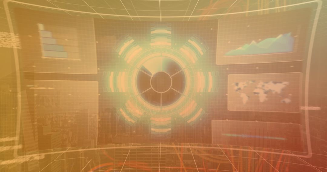 Futuristic Financial Dashboard Displayed on Digital Interface