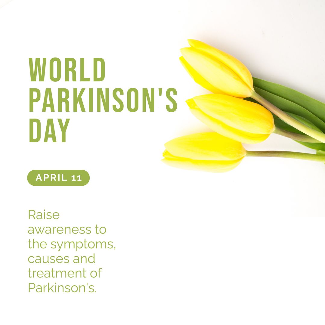 World Parkinson's Day Poster with Yellow Tulips