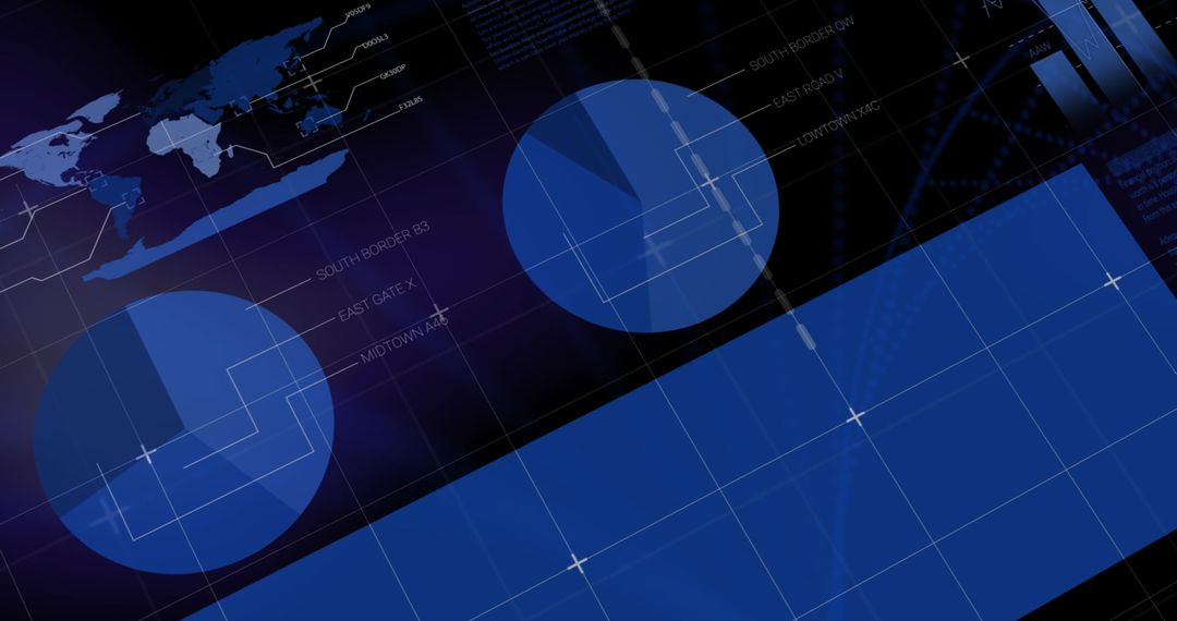 Futuristic digital dashboard with bioinformatics data projections