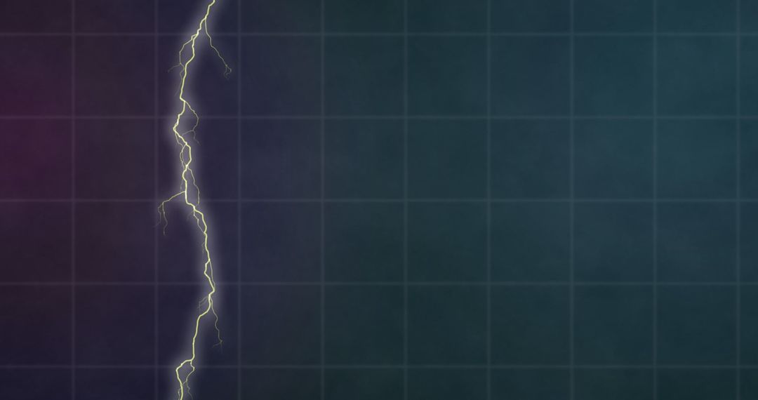Electric Lightning Over Digital Financial Data Background