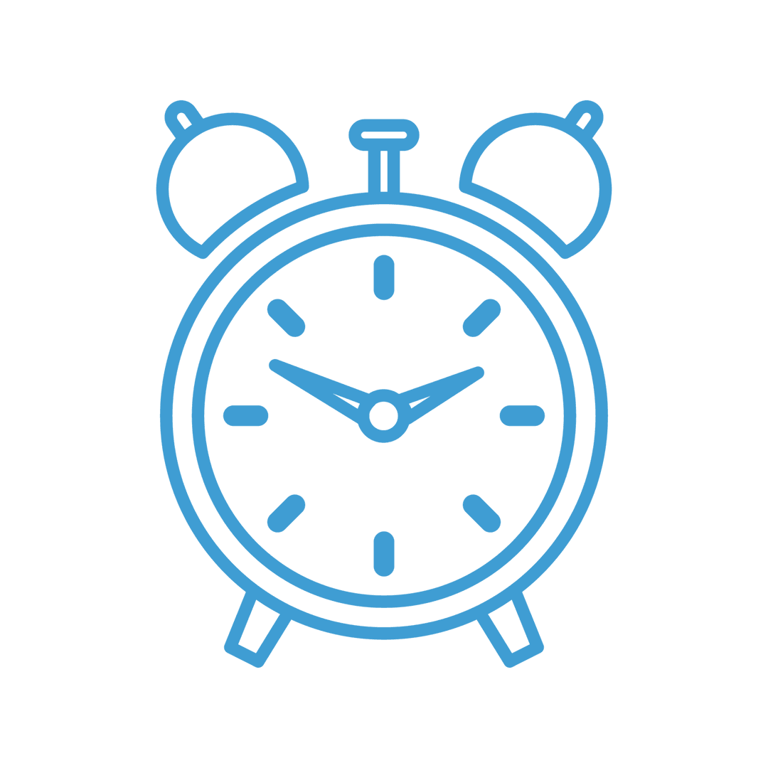 Blue Vintage Clock Silhouette on Transparent Background: Time Concept