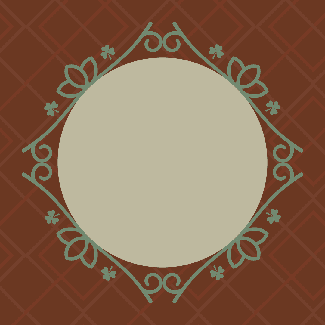 Elegant Green and Brown Badge on Transparent Circle Background
