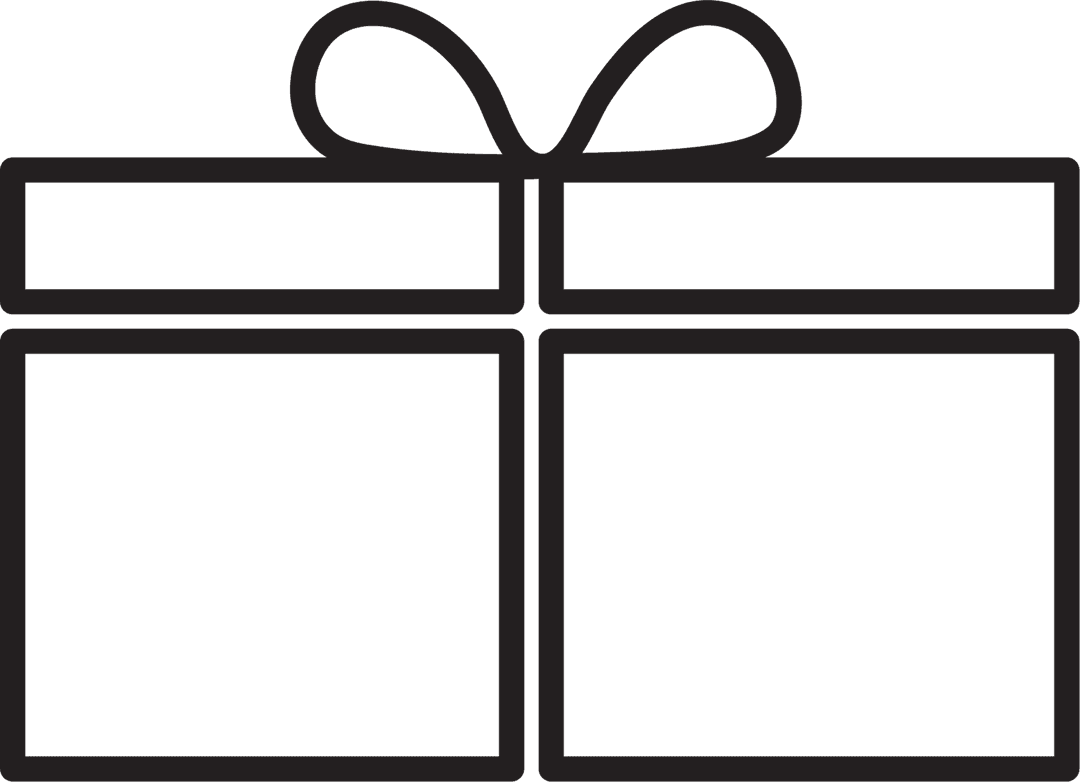 Transparent Black Gift Box Icon Vector with Bow for Celebrations