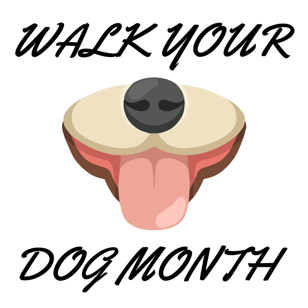 Dog Nose and Tongue Graphic for Walk Your Dog Month