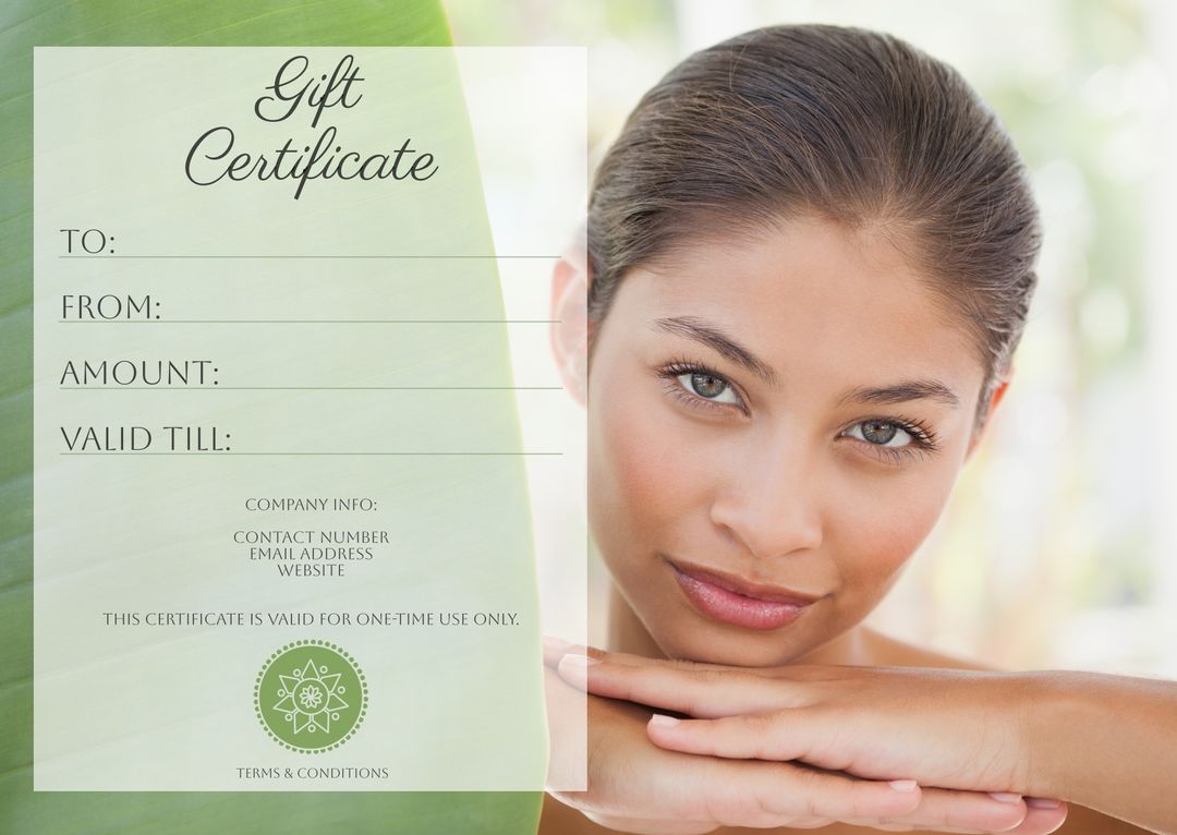 Gift Certificate Template with Smiling Woman - Download Free Stock Templates Pikwizard.com