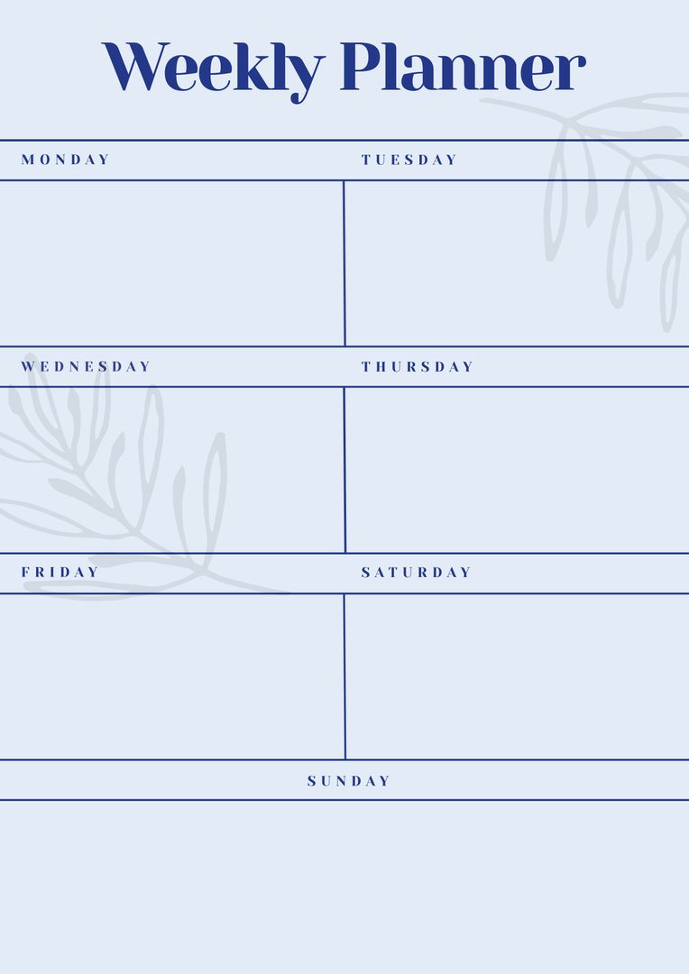 Serene Blue Weekly Planner for Organized Scheduling and Planning - Download Free Stock Templates Pikwizard.com