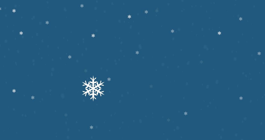 Christmas Trees and Snowflakes on Blue Winter Background