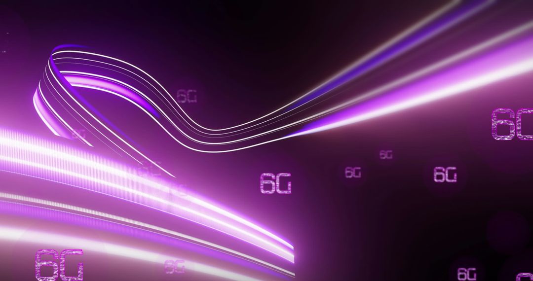 Futuristic 6G Digital Network Concept with Flowing Data