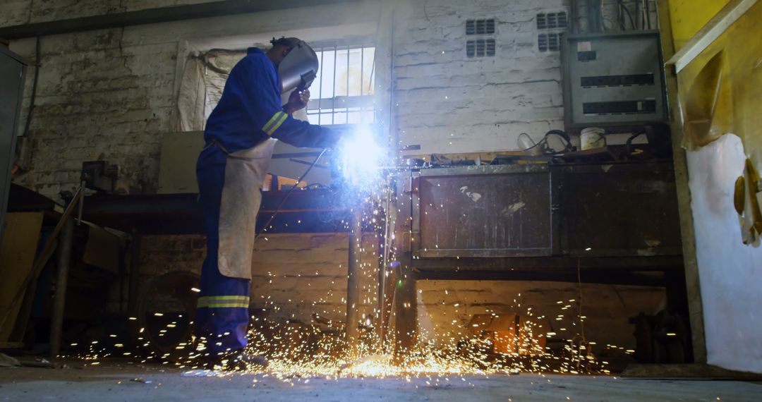 Welding Professional Working in Industrial Workshop - Free Images, Stock Photos and Pictures on Pikwizard.com