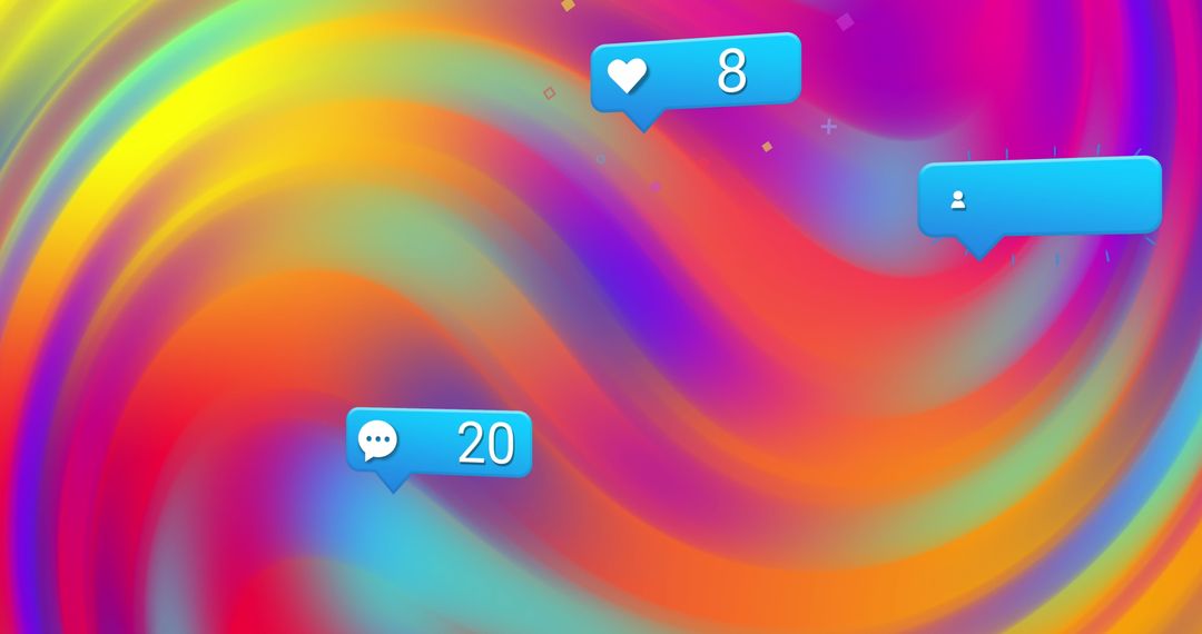 Colorful Social Media Background with Notification Icons