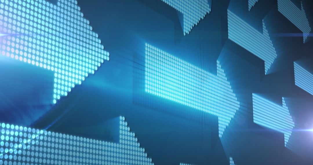 Futuristic Digital Interface with Glowing Blue Arrows
