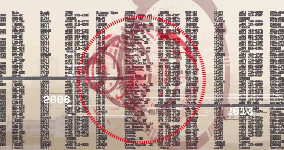 Digital Data Processing with Circular Interface over Cityscape