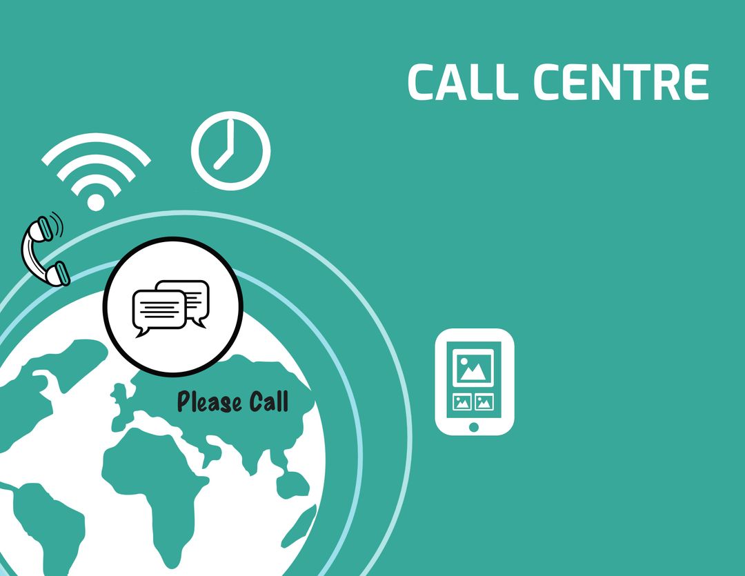 Global Call Center Communication Concept Illustration
