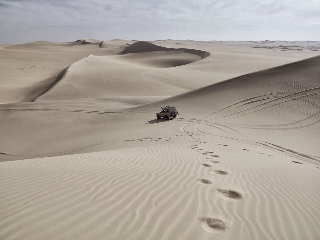 4x4 Adventure Vehicle on Expansive Sand Dunes