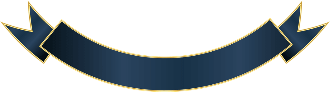 Elegant Blue Ribbon Decoration on Transparent Background